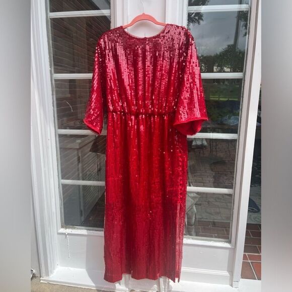 J Crew Sequin V Back Midi Dress NWT - Picture 8 of 14